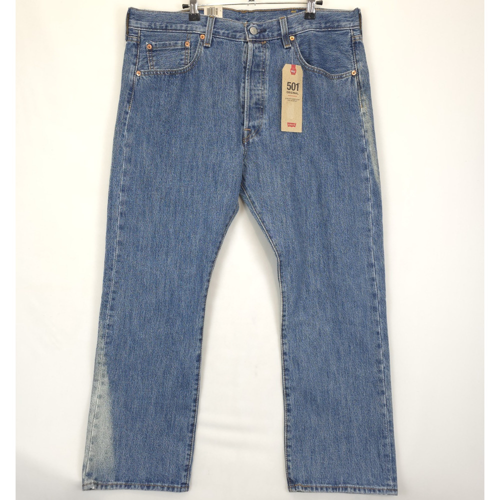 Men's Levi's 501‎ Straight Leg 38x30 Button Fly Bleached Blue Denim Jeans